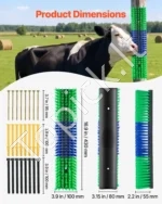Gyvulių kasymosi šepečių rinkinys, 4 dalių, 430 x 100 mm (žalia ir mėlyna) - Image 7