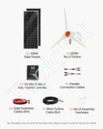 Hibridinė saulės ir vėjo jėgainė 400 W, 12 V su MPPT valdikliu ir priedais - Image 7