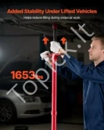 Hidraulinė atrama po-kėlimo keltuvui 3/4 tonos su apvaliu pagrindu ir kojiniu pedalu, reguliuojamas aukštis nuo 1320 iki 2032 mm - Image 2