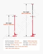 Hidraulinė atrama po-kėlimo keltuvui 3/4 tonos su apvaliu pagrindu ir kojiniu pedalu, reguliuojamas aukštis nuo 1320 iki 2032 mm - Image 7