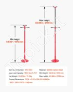 Hidraulinė atrama po-kėlimo keltuvui 3/4 tonos su savaime užsiblokuojančiu sriegiu, reguliuojamas aukštis nuo 1372 iki 2130 mm - Image 7