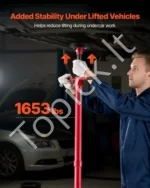 Hidraulinė atrama pokėlimo keltuvui 3/4 tonos su dviem ratais, reguliuojamas aukštis nuo 1320 iki 2032 mm - Image 2