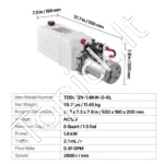 Hidraulinė stotelė (siurblys) 6 L, vienpusio veikimo, DC 12V, baltos spalvos - Image 7