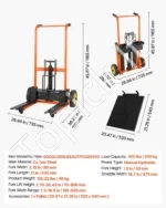 Hidraulinis medžiagų keltuvas-krautuvas 205 kg su šakėmis ir 900 mm kėlimo aukščiu - Image 7