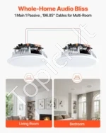 Įmontuojamos lubinės garso kolonėlės 203 mm su Bluetooth ir stiprintuvu, 2-jų juostų sistema, pora - Image 6