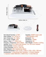 Įmontuojamos lubinės garso kolonėlės 203 mm su Bluetooth ir stiprintuvu, 2-jų juostų sistema, pora - Image 7