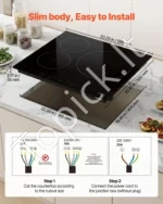 Indukcinė kaitlentė 60 cm, 3 degikliai, įmontuojama, 6200W, stiklo keramika - Image 5