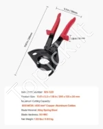 Kabelių kirpimo replės su traškalo mechanizmu 400 mm² vario ir aliuminio kabeliams - Image 7