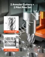 Karūninių grąžtų rinkinys magnetiniams gręžtuvams 4 vnt., 25,4 mm, M2AL plienas - Image 3