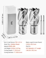 Karūninių grąžtų rinkinys magnetiniams gręžtuvams 4 vnt., 25,4 mm, M2AL plienas - Image 7