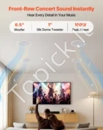 Keturių lubinių garso kolonėlių sistema su stiprintuvu ir Bluetooth, 165 mm, 2-jų juostų Hi-Fi garso įranga namams - Image 2