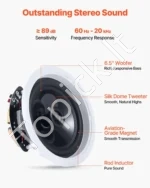 Keturių lubinių garso kolonėlių sistema su stiprintuvu ir Bluetooth, 165 mm, 2-jų juostų Hi-Fi garso įranga namams - Image 4
