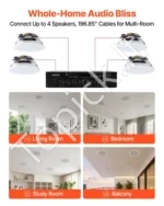 Keturių lubinių garso kolonėlių sistema su stiprintuvu ir Bluetooth, 165 mm, 2-jų juostų Hi-Fi garso įranga namams - Image 6