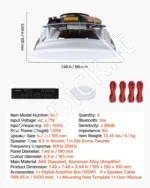 Keturių lubinių garso kolonėlių sistema su stiprintuvu ir Bluetooth, 165 mm, 2-jų juostų Hi-Fi garso įranga namams - Image 7