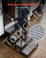 Keturių pakopų kemperio laipteliai su turėklu 300 kg, plieniniai - Image 5