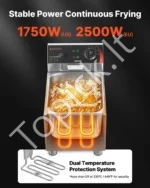 Komercinė elektrinė gruzdintuvė 7,5 l, 2500W, įranga restoranams ir kavinėms - Image 3