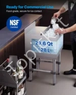 Komercinė ledo dėžė 28 l, nerūdijančio plieno su slankiojančiu dangčiu - Image 2