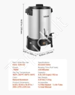 Komercinis kavos aparatas 4,5 l, 1190 W talpus gėrimų termosas su čiaupu - Image 7