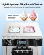 Komercinis minkštųjų ledų aparatas 2200 W su 3 skoniais ir 2 x 6 l talpos bunkeriais - Image 3