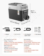 Kompresorinis automobilinis šaldytuvas 40 l, 12V/24V/230V su valdymu programėle - Image 7