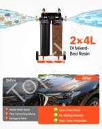 Mobilioji dejonizuoto vandens sistema vežimėlyje su apėjimo vožtuvu ir TDS matuokliu, 2 x 4 L - Image 3
