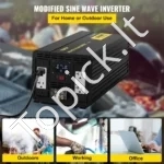 Modifikuotos sinusoidės keitiklis 5000W, 12V į 110V su LCD ekranu ir nuotolinio valdymo pulteliu - Image 2