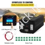 Modifikuotos sinusoidės keitiklis 5000W, 12V į 110V su LCD ekranu ir nuotolinio valdymo pulteliu - Image 5