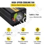 Modifikuotos sinusoidės keitiklis 5000W, 12V į 110V su LCD ekranu ir nuotolinio valdymo pulteliu - Image 6