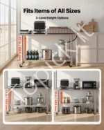 Nerūdijančio plieno darbastalis 152 x 61 cm su ratukais ir nugarine apsauga - Image 6