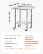 Nerūdijančio plieno stalas restoranams, 762 x 610 x 894 mm - Image 7