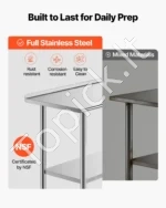 Nerūdijančio plieno stalas restoranams, 915 x 610 x 894 mm - Image 3