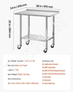 Nerūdijančio plieno stalas restoranams, 915 x 610 x 894 mm - Image 7