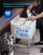 Nerūdijančio plieno ledo talpykla barui 46,7 l su slankiojančiu dangčiu 40,5 x 40,5 x 28,5 cm - Image 2