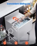 Nerūdijančio plieno ledo talpykla barui 46,7 l su slankiojančiu dangčiu 40,5 x 40,5 x 28,5 cm - Image 6