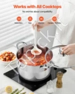 Nerūdijančio plieno puodas 7,6 l su stikliniu dangčiu - Image 4