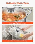 Nerūdijančio plieno puodas 7,6 l su stikliniu dangčiu - Image 6