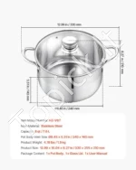 Nerūdijančio plieno puodas 7,6 l su stikliniu dangčiu - Image 7