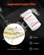 Nešiojamas dyzelino bakas, 220 l talpa ir 48 l/min srautas, benzino bakas su 12 V perkėlimo siurbliu ir 4 m gumine žarna - Image 4