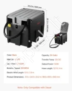 Nešiojamas dyzelino bakas, 220 l talpa ir 48 l/min srautas, benzino bakas su 12 V perkėlimo siurbliu ir 4 m gumine žarna - Image 7