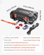 Nešiojama gervė 1587 kg, 12 V elektrinė gervė su sintetiniu lynu ir nuotolinio valdymo pulteliu - Image 7