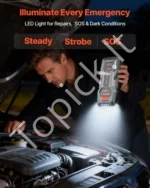 Nešiojamas automobilio užvedėjas 3000 A, 16000 mAh, 12 V su išorine baterija ir žibintuvėliu - Image 4