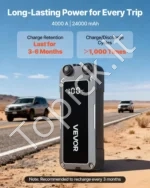 Nešiojamas automobilio užvedėjas 4000 A, 24000 mAh, 12 V su išorine baterija ir žibintuvėliu - Image 3