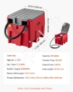 Nešiojamas dyzelino bakas, 220 l talpa ir 48 l/min srautas, benzino bakas su 12 V perkėlimo siurbliu ir 4 m gumine žarna - Image 7