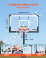 Nešiojamas krepšinio stovas 2,3–3,05 m su 137 cm PC lenta ir ratais - Image 4