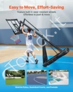 Nešiojamas krepšinio stovas 3,05 m su 127 cm PC lenta ir ratais - Image 6