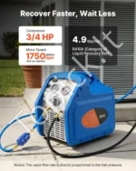 Nešiojamas šaltnešio surinkimo aparatas 3/4 AG, 220-240V, HVAC ir automobilių kondicionieriams - Image 3