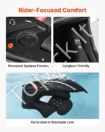 Pilno veido motociklininko šalmas L dydžio su skaidriu vizoriumi - Image 5