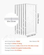 Pjovimo plokščių rinkinys 6 vnt., 170 x 80 x 2,5 mm skaidraus polikarbonato atvirukų gamybai - Image 7