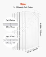 Pjovimo plokščių rinkinys 6 vnt., 225 x 156 mm skaidraus polikarbonato atvirukų gamybai - Image 3