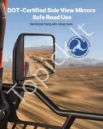 Plieninės vamzdinės pusės durys su veidrodėliais, 4 durų komplektas, tinka Jeep Wrangler JL / Gladiator JT - Image 3